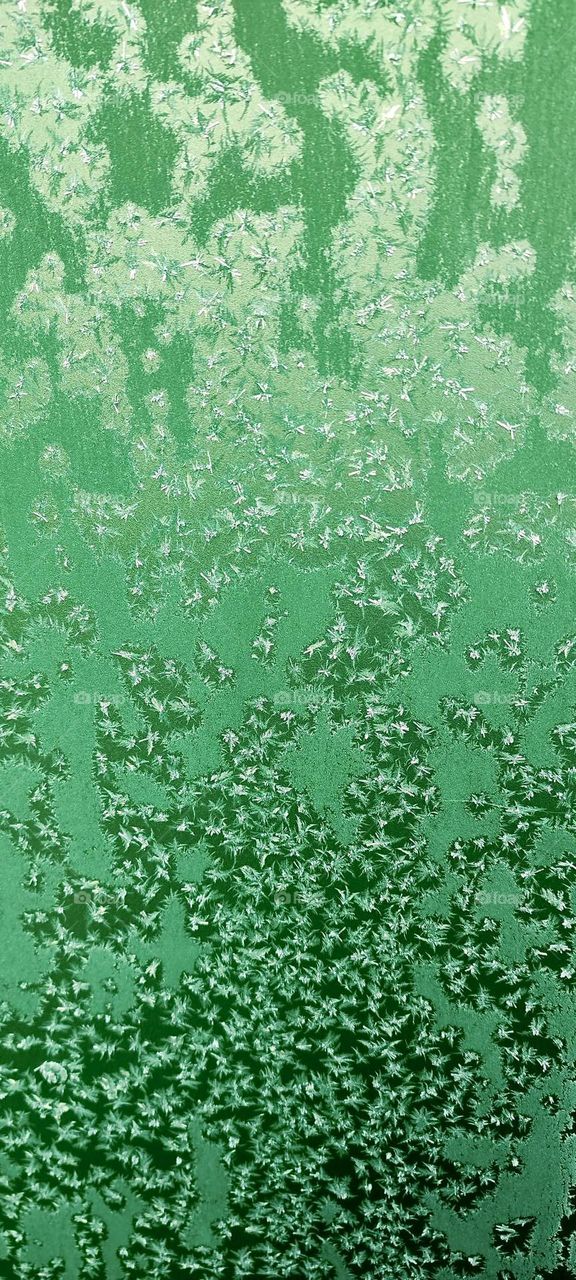 Interesting structures evolved in this frozen transparent ice cover. Water clustered together to snowflake or star shapes. At first glance we think that we have before us transparent glass with etched in patterns in it. 2023. Hypnotic Productions