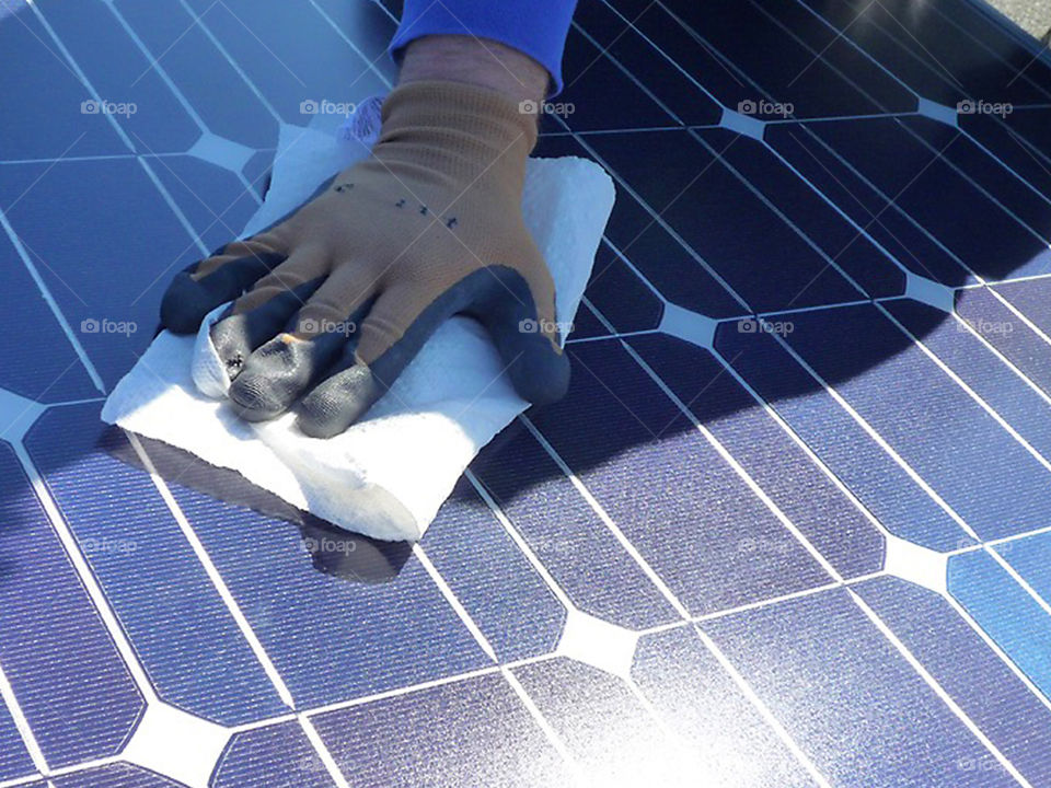 Solar panel install cleaning panel