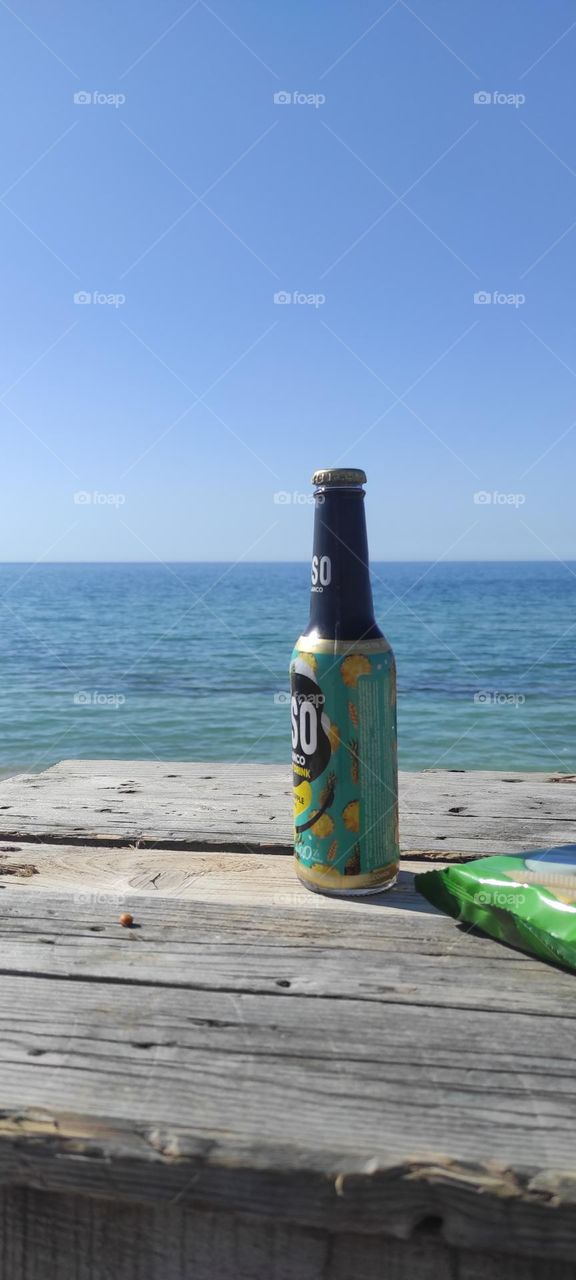 sitting on the beach