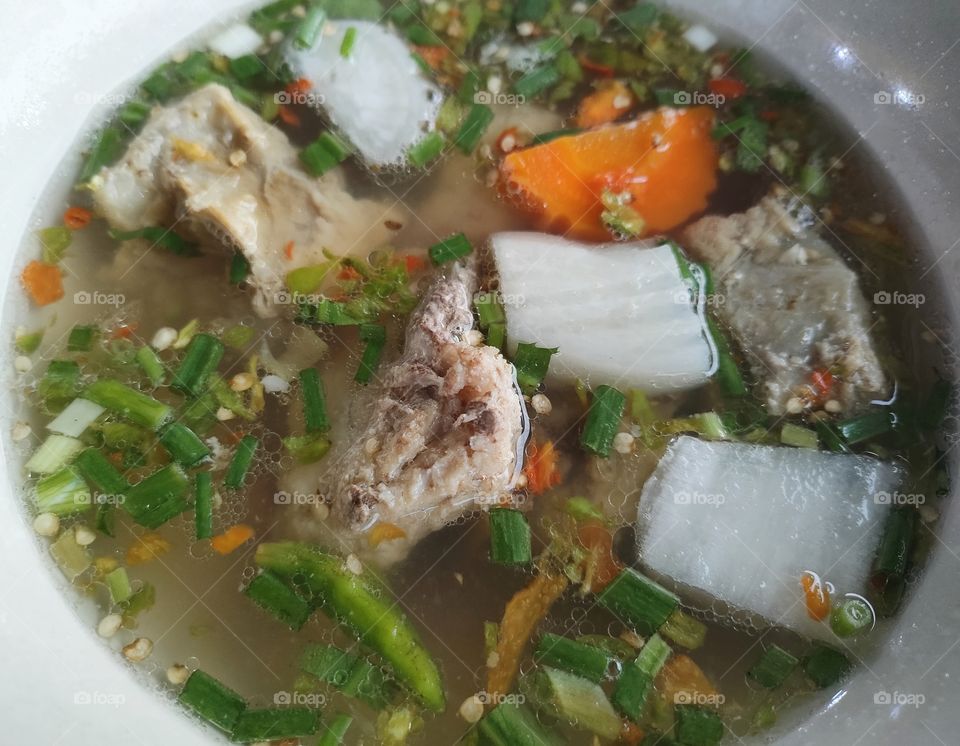 pork bone spicy soup from Thailand