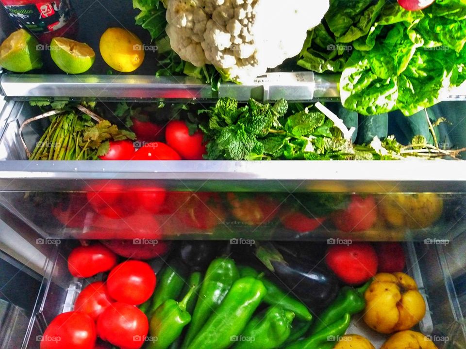 Vegetables in the fridge