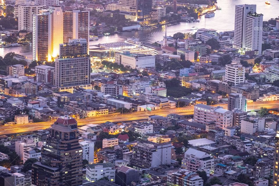 Night light of city scape ,Bangkok Thailand