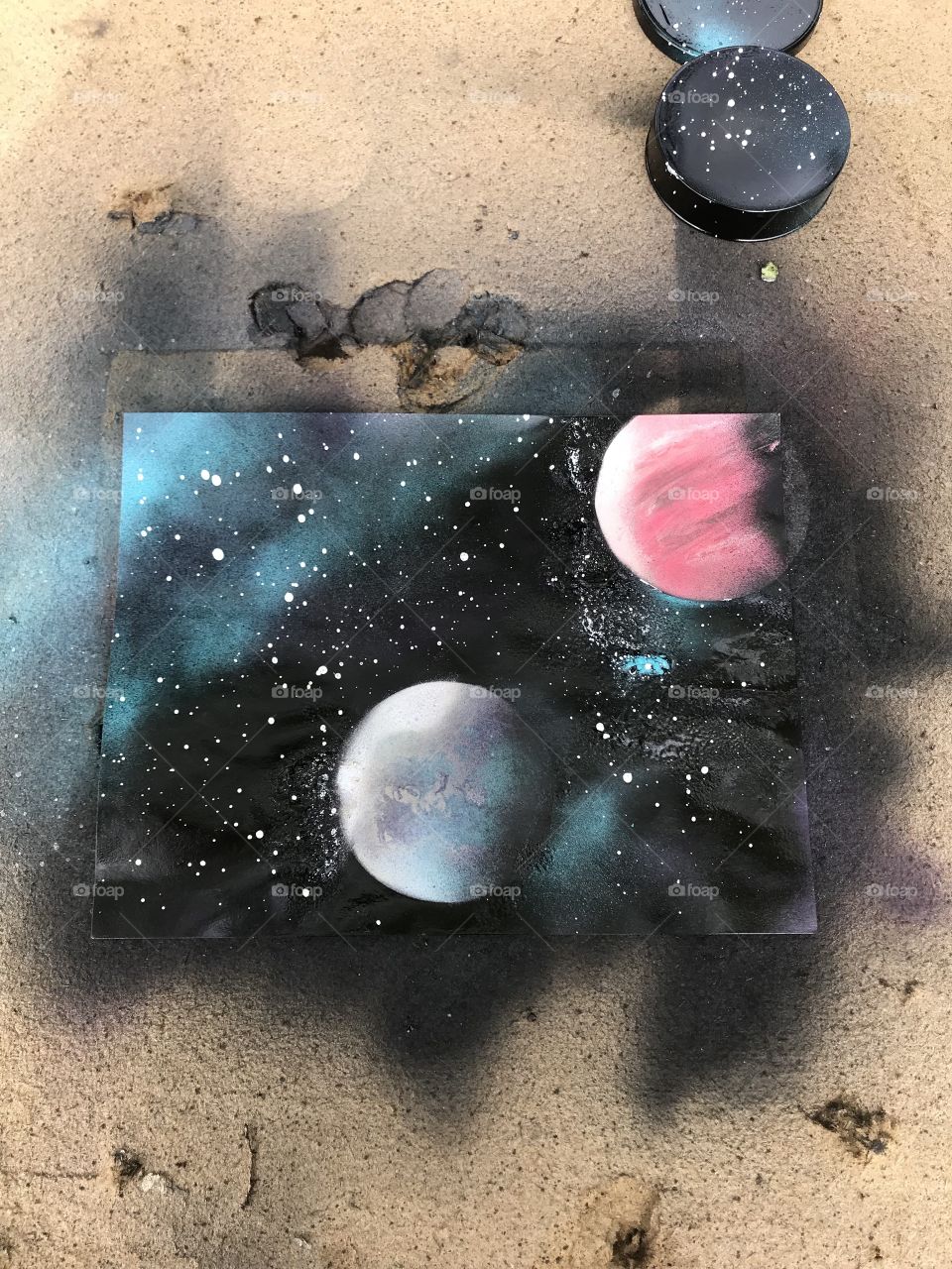 Spray painted galaxy