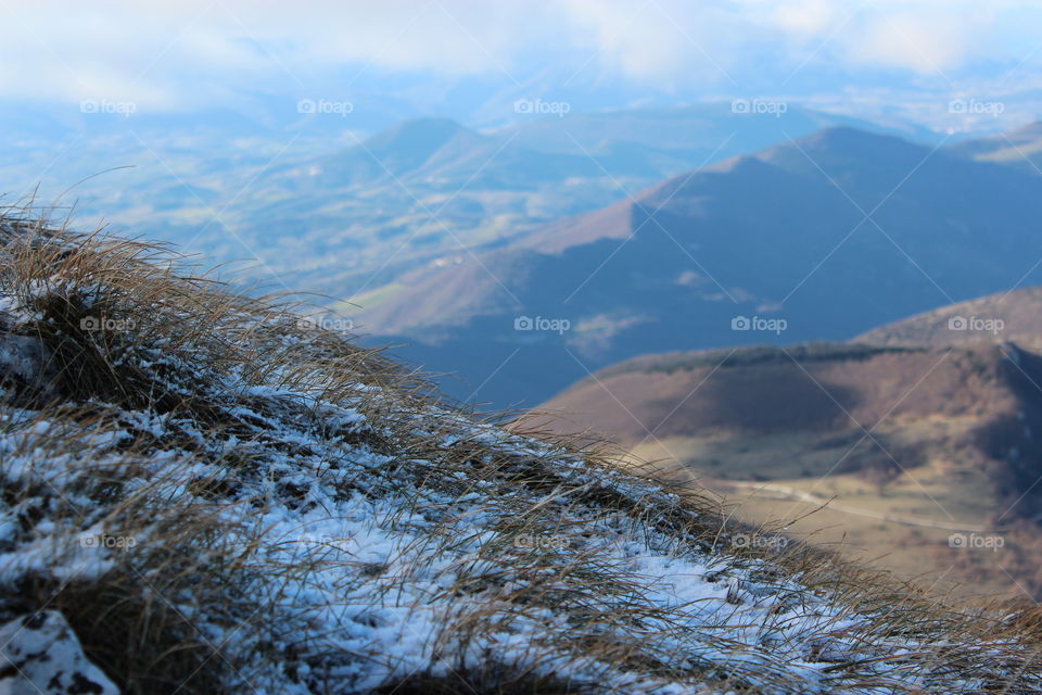 snow and grass sight