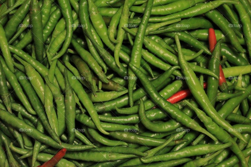 Green and red chili