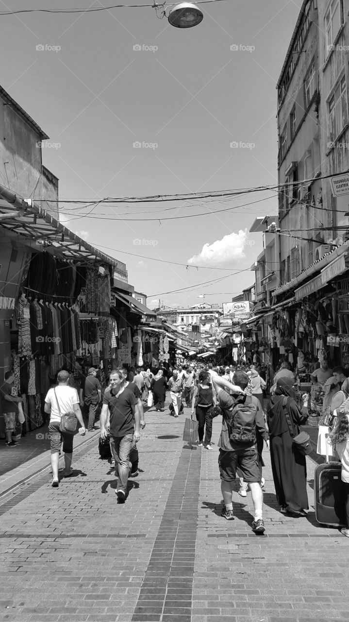 istanbul streets. many people walking at istanbul