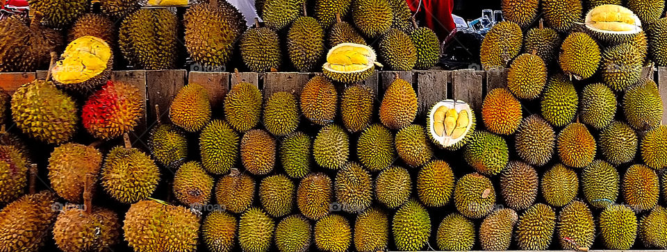 durians at market