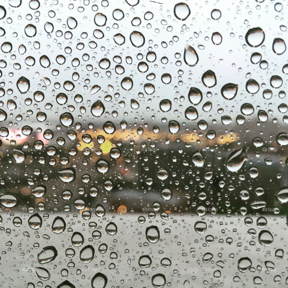 Rain drops. Rain on the window