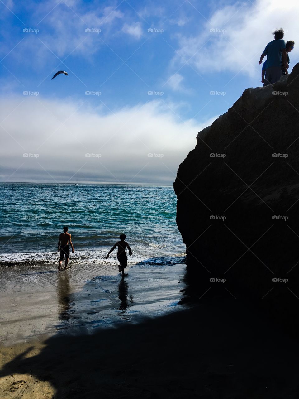 Playing in the sea