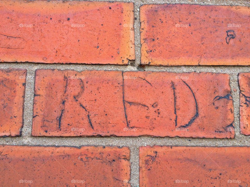 Red brick wall. 