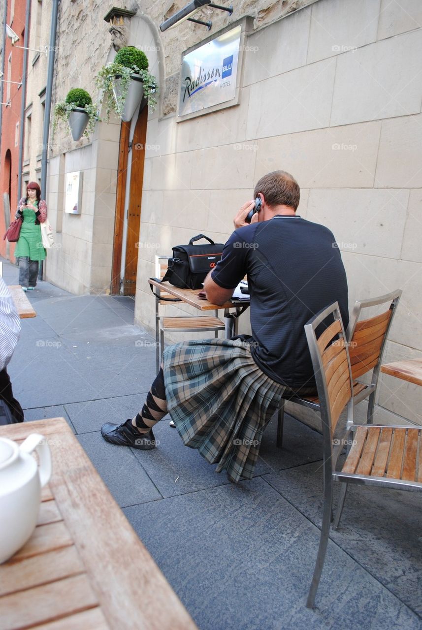 Businessman in kilt