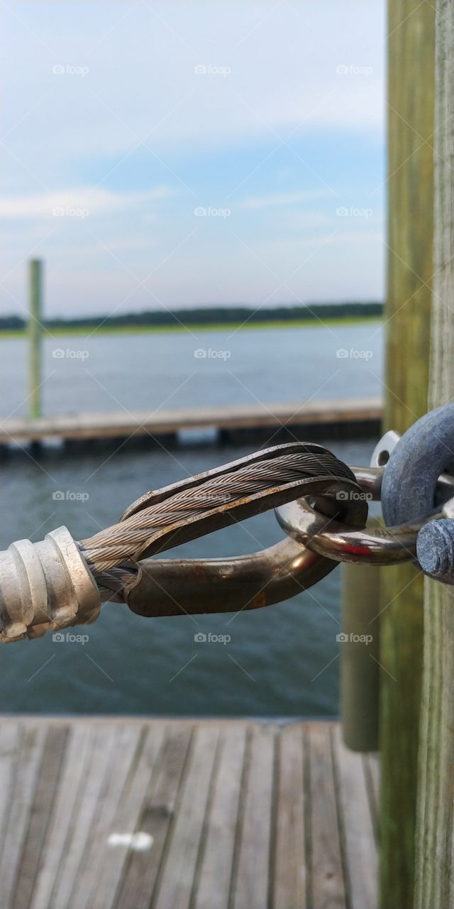 connection metal on waterway dock