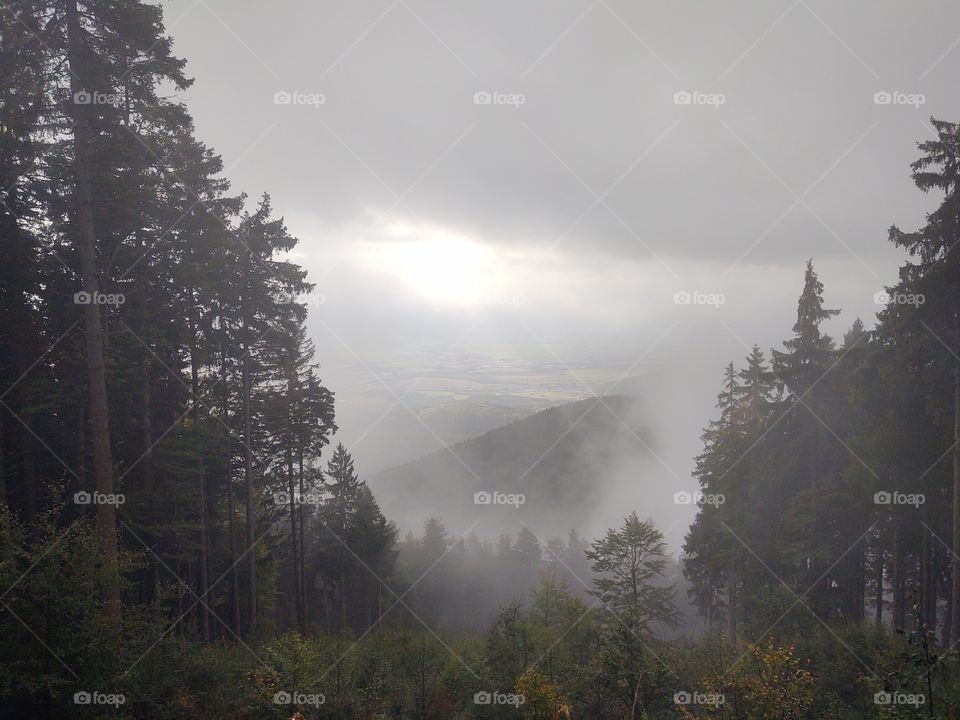 rainy view from the hill