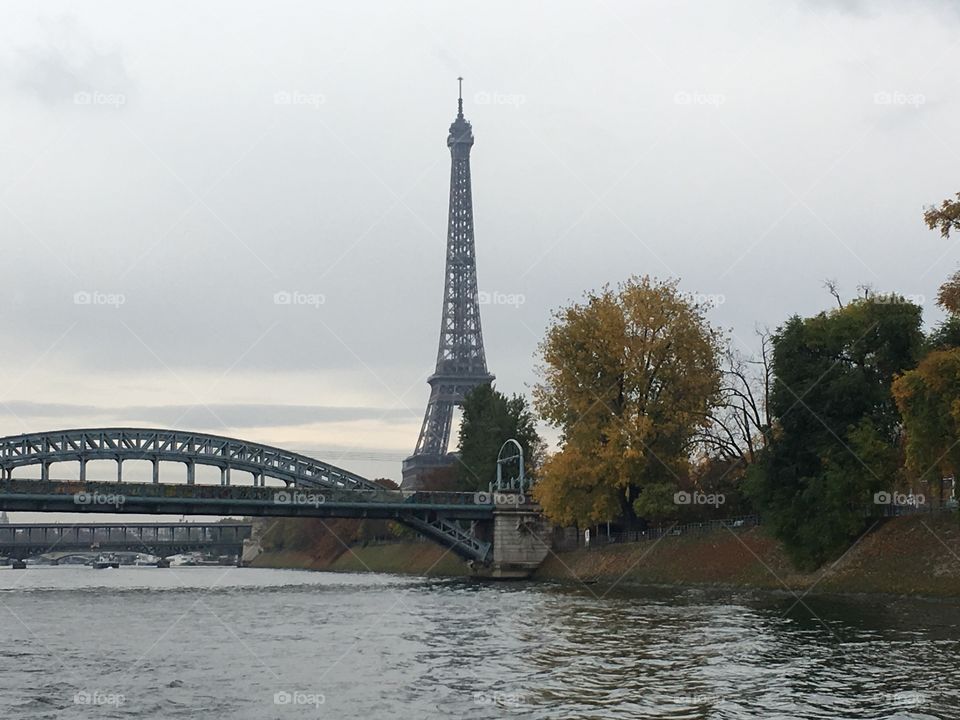 Eiffel tower from Seine river