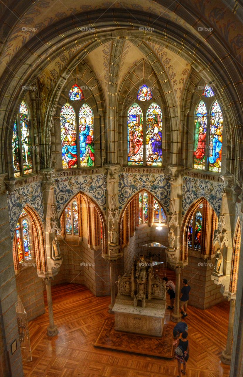 Stained-glass windows in Palacio Episcopal de Astorga, Spain