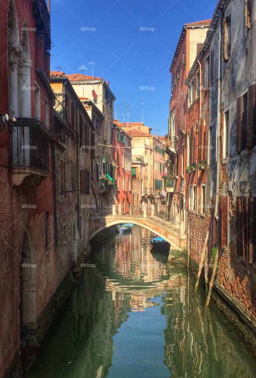 Canal in Venice. Small canal in Venice