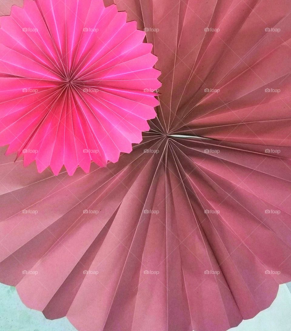 Pink paper fans
