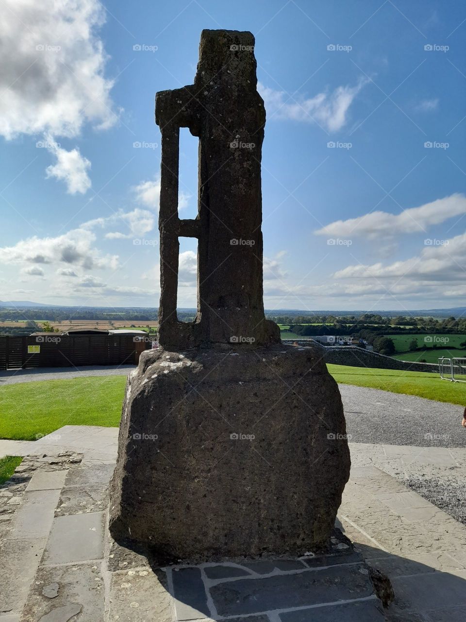 View from the ruins of an old church window in Ireland, Rock of Cashel