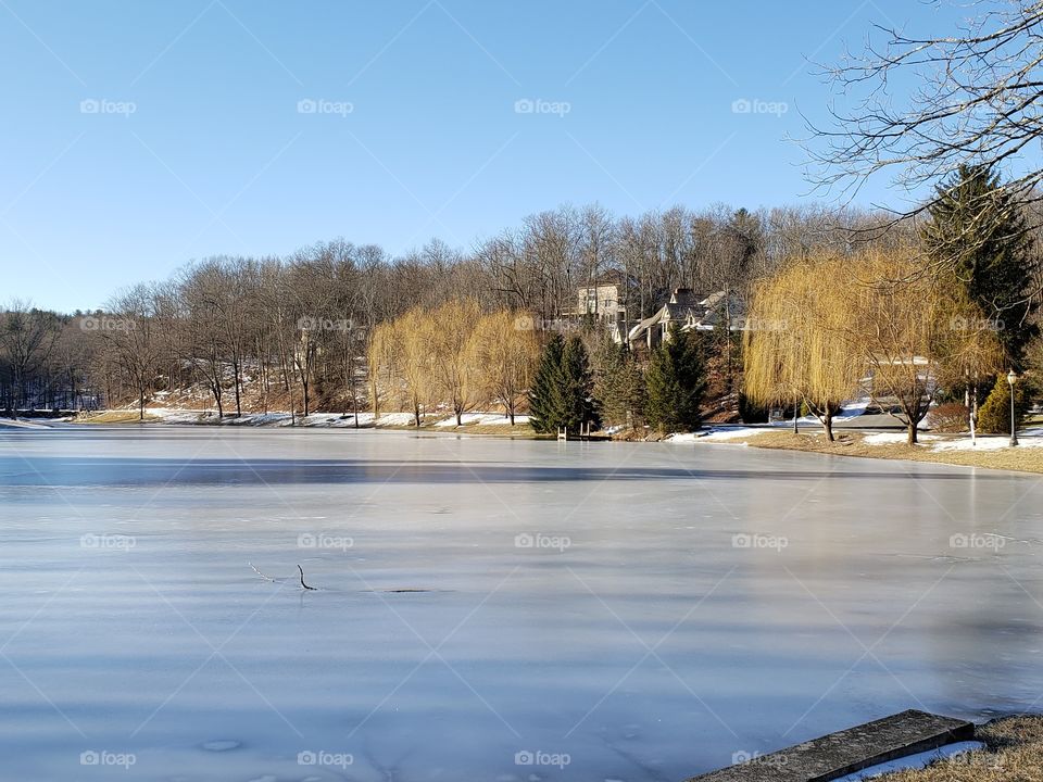 Frozen lake view