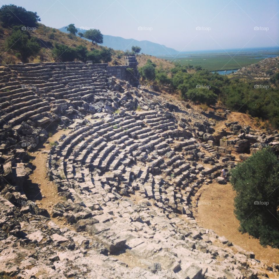 Ampatheater. Ancient Greek Ampatheater in Caunos, Turkey  