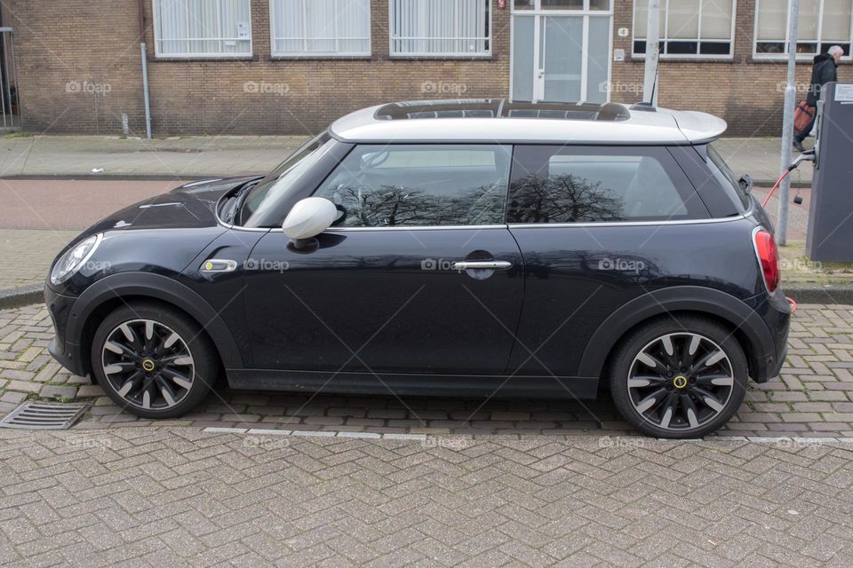 A Black Mini Cooper S Car At Amsterdam The Netherlands 20-3-2024