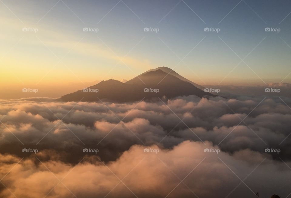 Beautiful sun rise on the top of mountain