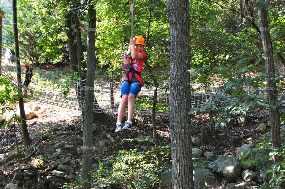 Zip line girl