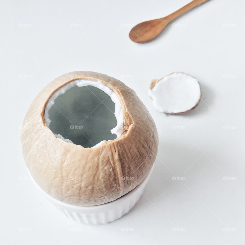 Close-up of coconut water