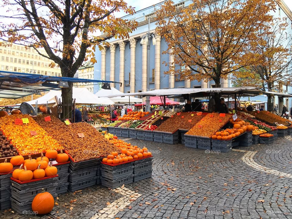 View of a market near building