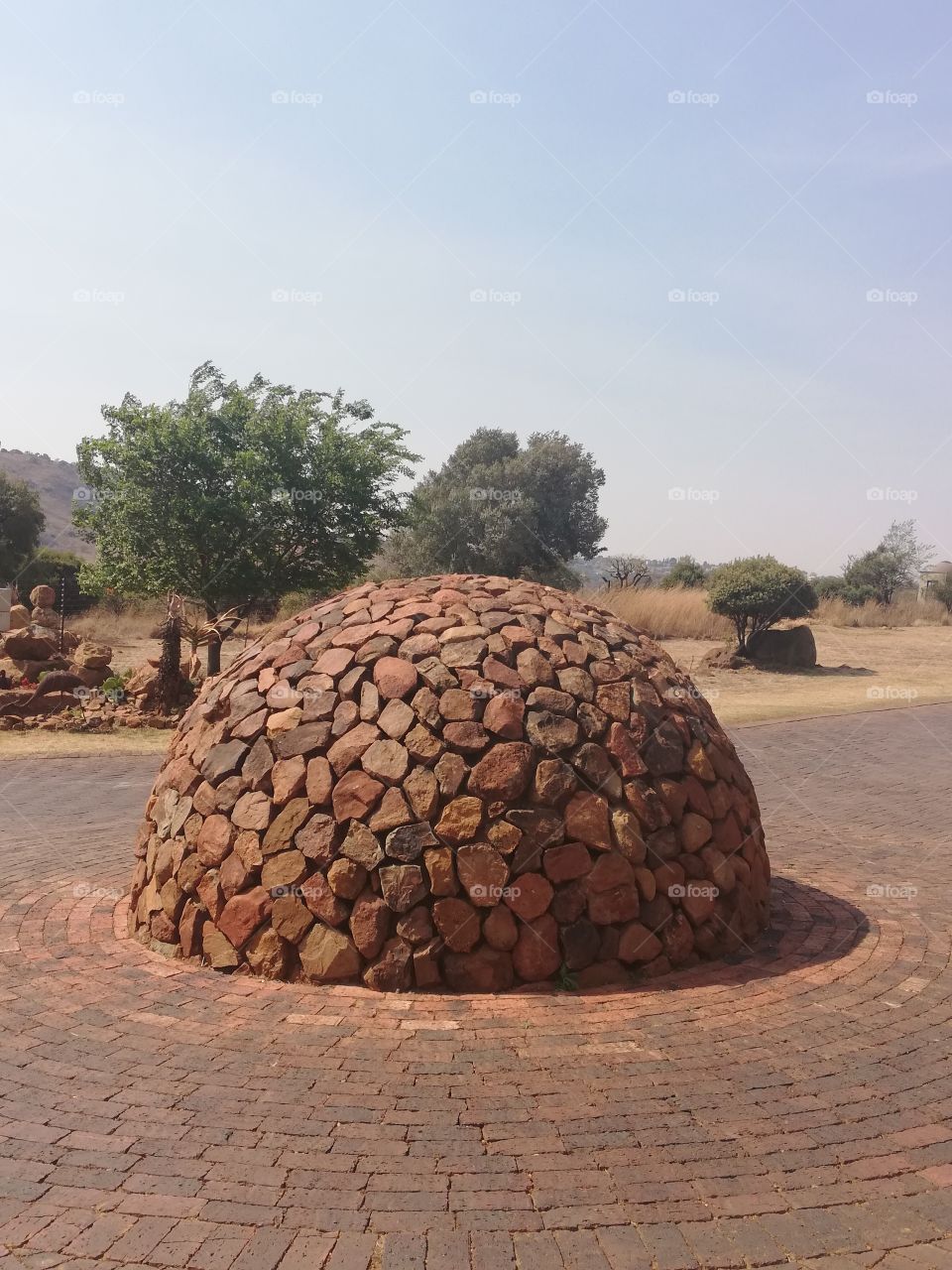 Rounded pile of stone
