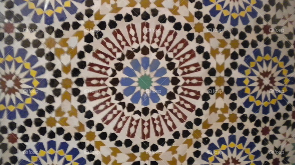 handmade mosaic in Fez city