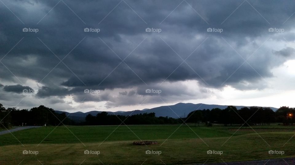 clouds over mountains