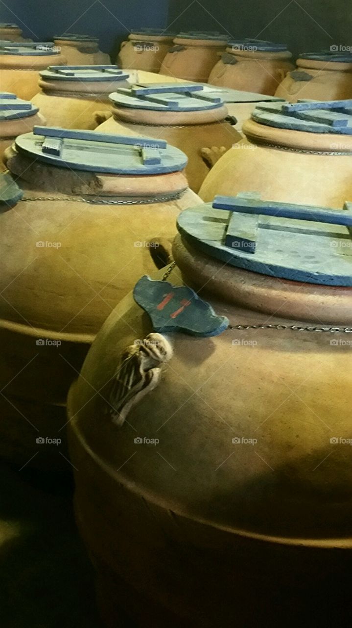 Olive Oil Vats. Tuscany vineyard