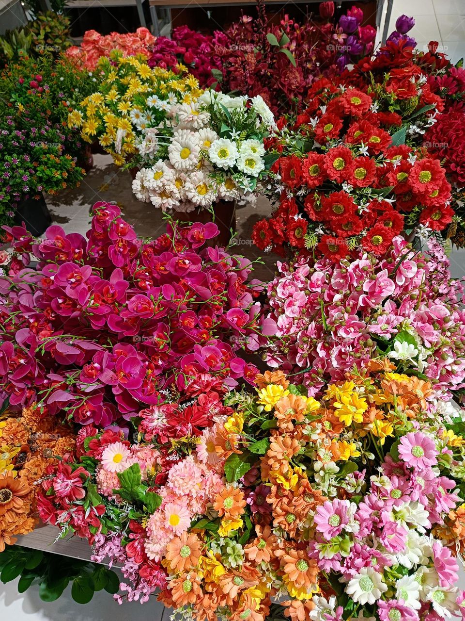colorful artificial flowers