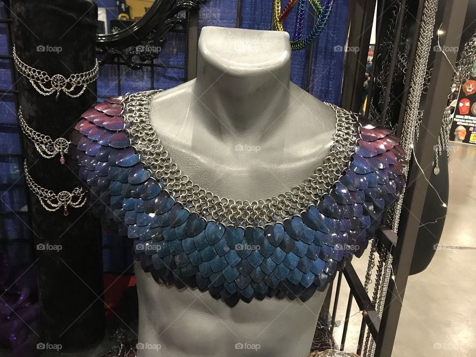 Dragon scale armor necklace at comic con