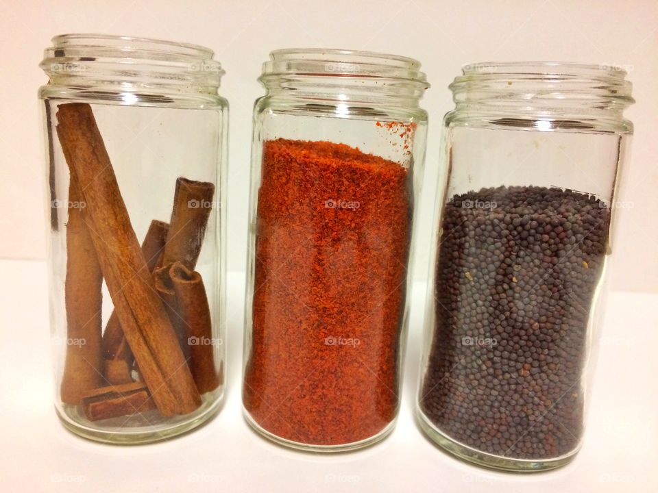 Variety of condiments 