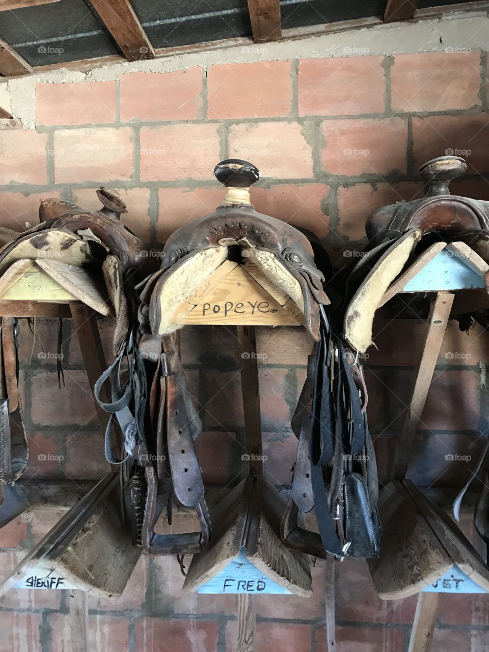 Details of a saddle room.