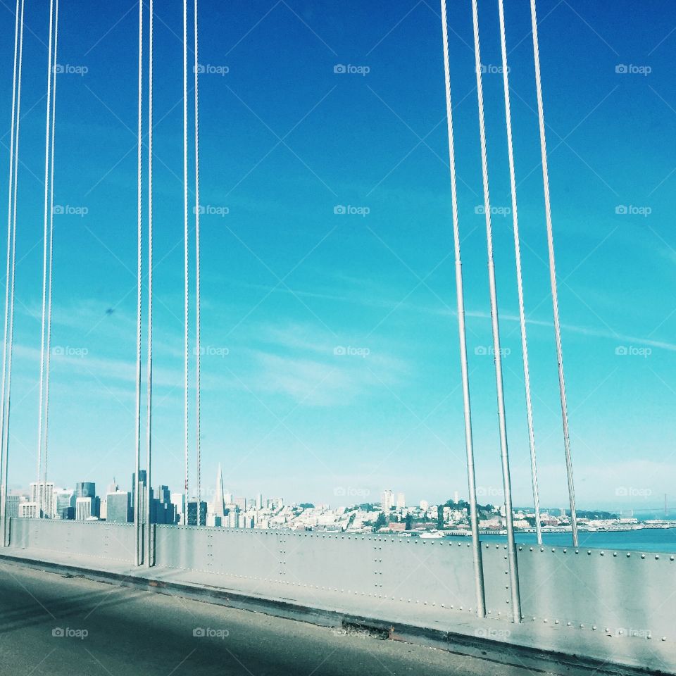 Early morning commute across the Bay Bridge in San Francisco