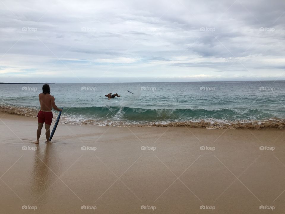 The surfer  and the ocean