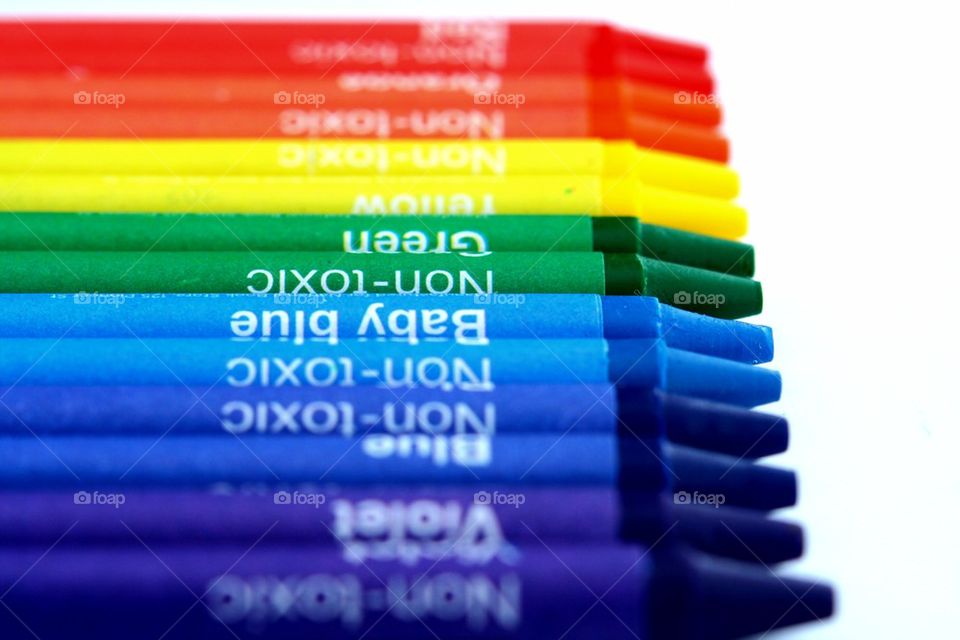 different colored crayons