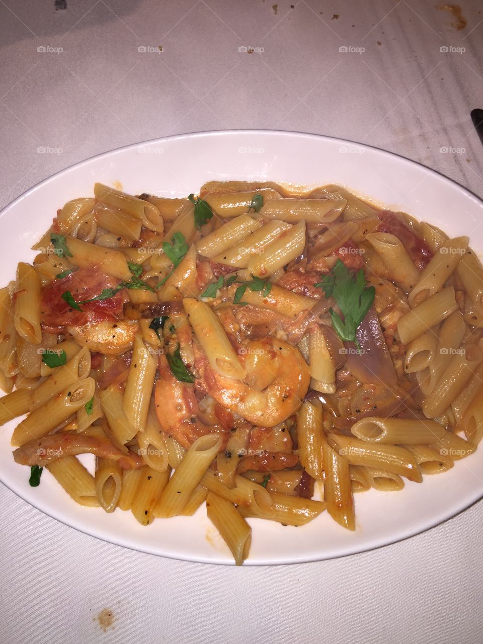 Delicious Penna Pasta with Shrimp for Dinner 