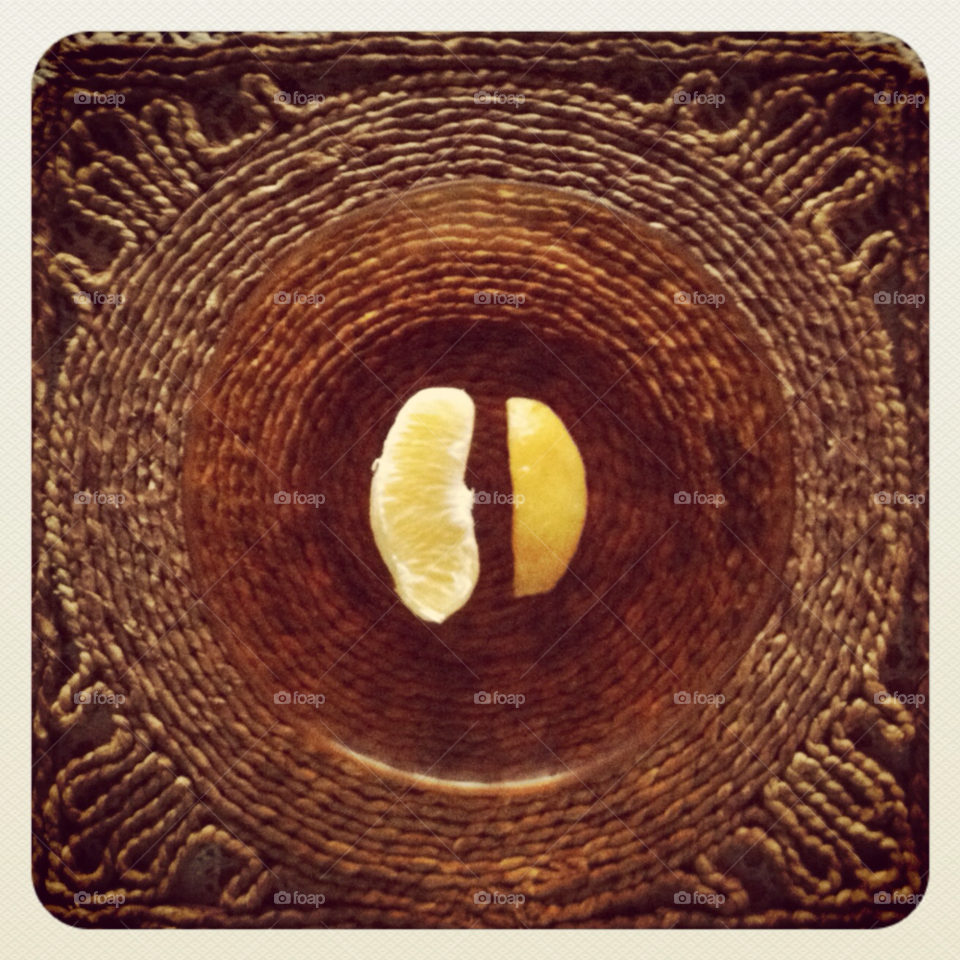 orange plate brown potato by barkai