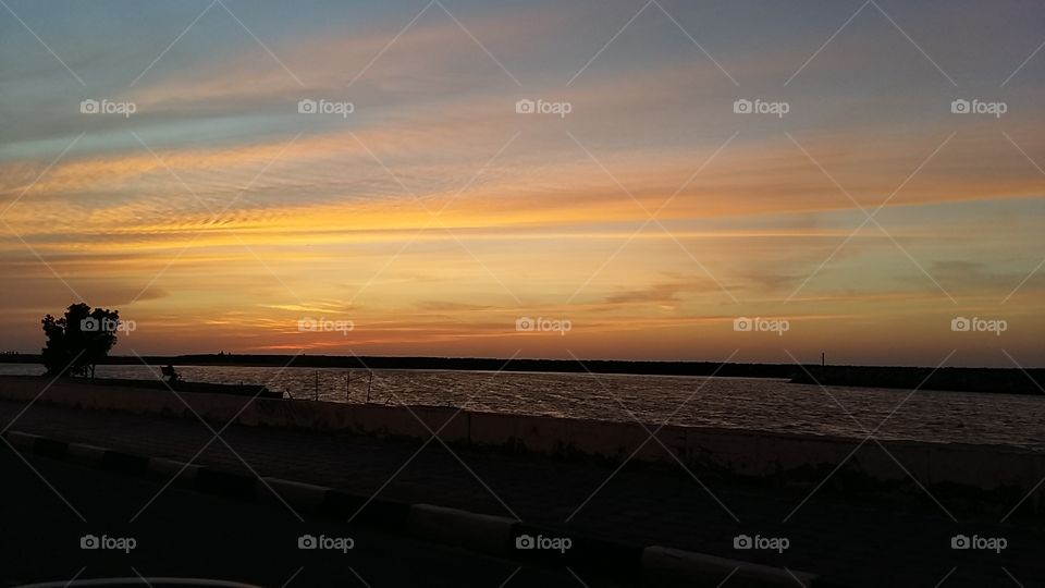 Sunset at dubai beach