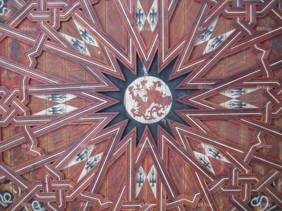 Intricate wood ceiling 