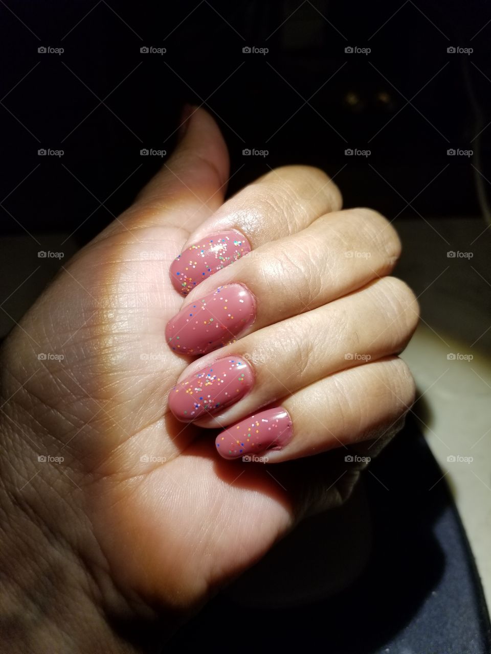 Candy sprinkle gel manicure