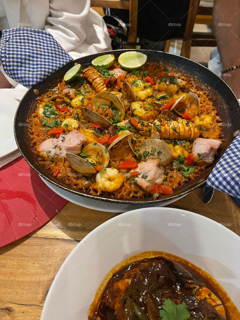 Photo of the week food seafood yummy served table day part yellow form circle shape design decor decoration view table served eat tasty pan Paella