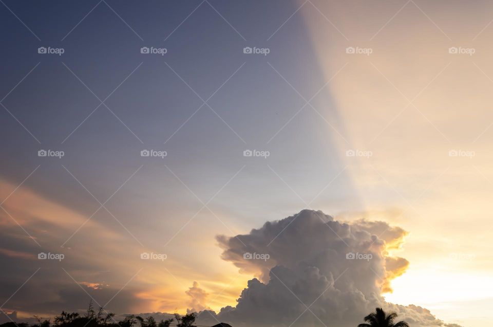 Evening Sun Behind the Clouds