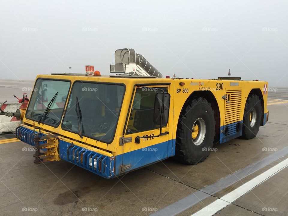 A strange vehicle in airport 