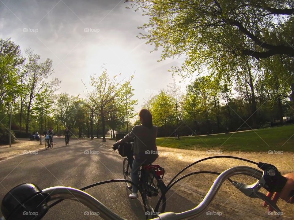 Biking . Biking in Vondelpark 