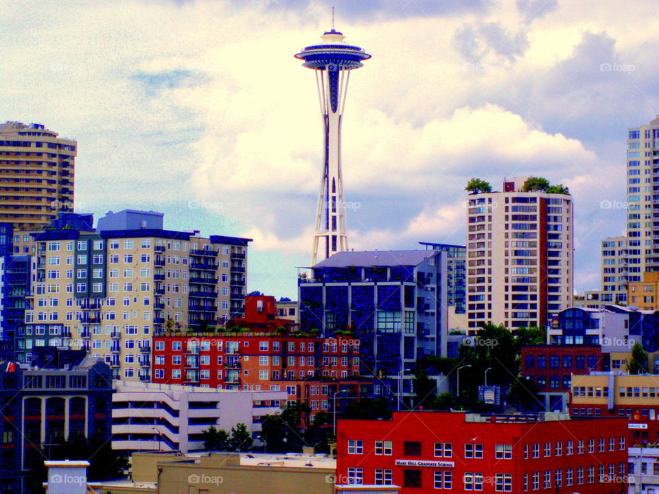 Daytime Seattle. We started and ended our Alaska cruise in Seattle.  Beautiful city with its iconic needle